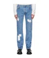 Stefan Cooke Belt Loop Jeans In Blue