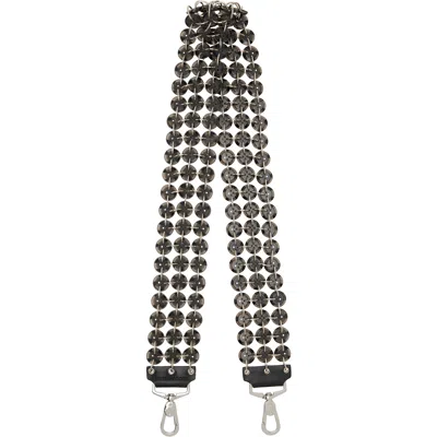 Stefan Cooke Black & Silver Button Bag Strap