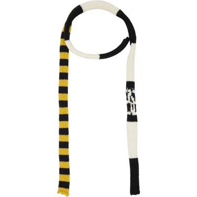 Stefan Cooke Black & Yellow Stripe Knit Scarf