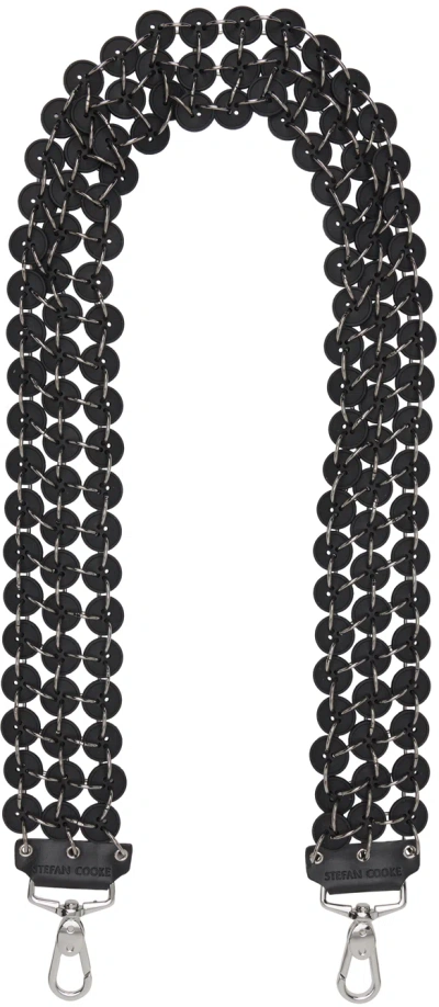 Stefan Cooke Black Button Strap Keychain