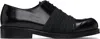 Stefan Cooke Black Elastic Biker Oxfords In Black