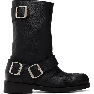 Stefan Cooke Black Pegasus Biker Boots