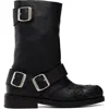 Stefan Cooke Black Pegasus Biker Medium Boots In Black
