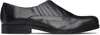 Stefan Cooke 4 Slashed Leather Loafers In Black