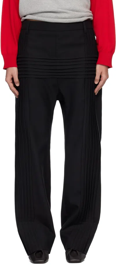 Stefan Cooke Black Pillar Trousers