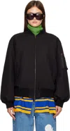 Stefan Cooke Black Rugby Skirt Ma-1 Bomber Jacket In Black