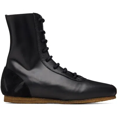 Stefan Cooke Black Slash Heel Boxer Sneakers