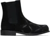 Stefan Cooke Black Slashed Chelsea Boots In Black