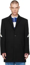 Stefan Cooke Black Slashed Coat In Black