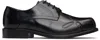 Stefan Cooke Black Slashed Square Toe Derbys In Black