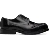 Stefan Cooke Black Slashed Square Toe Derbys In Black