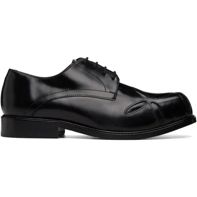 Stefan Cooke Black Slashed Square Toe Derbys