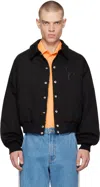 Stefan Cooke Black Souvenir Bomber Jacket In Black
