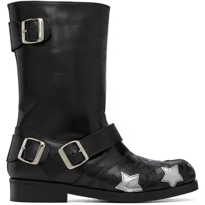 Stefan Cooke Black Star Biker Boots In Multi