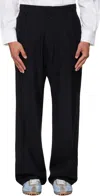 Stefan Cooke Black Tuxedo Trousers In Black