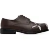 Stefan Cooke Brown Slashed Square Toe Derbys In Brown