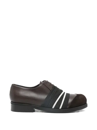 Stefan Cooke Elastic-detail Biker Derby Shoes In Brown