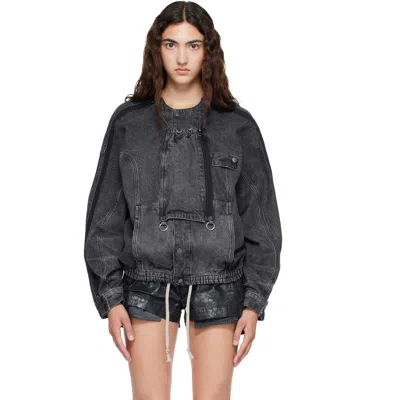 Stefan Cooke Gray Airshow Denim Jacket In Charcoal