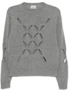 Stefan Cooke Gray Slashed Sweater In Grey