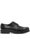 Stefan Cooke Slashed Square Toe Derby Shoes In Black