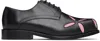 Stefan Cooke Ssense Exclusive Black & Pink Slashed Square Toe Derbys In Black