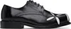 Stefan Cooke Ssense Exclusive Black & White Slashed Square Toe Derbys In Black White