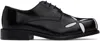 Stefan Cooke Ssense Exclusive Black & White Slashed Square Toe Derbys In Black White