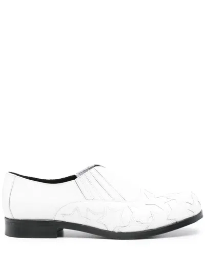 Stefan Cooke Star-patch Leather Loafers In White