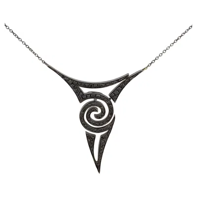 Pre-owned Stefan Hafner 18k Black Rhodium 1.18ctw Diamond Pendant Necklace