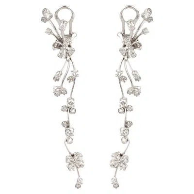 Pre-owned Stefan Hafner 18k White Gold 3.41ctw Diamond Earrings