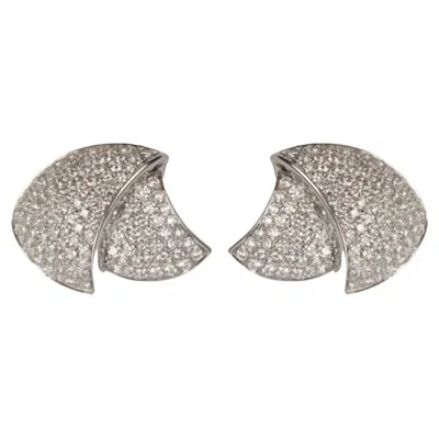 Pre-owned Stefan Hafner 18k White Gold 4.94ctw Diamond Earrings