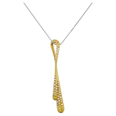 Pre-owned Stefan Hafner 18k White Gold Diamond & Sapphire Pendant Necklace