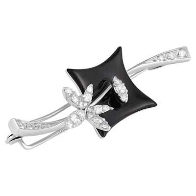 Pre-owned Stefan Hafner 18k White Gold Diamond Pin