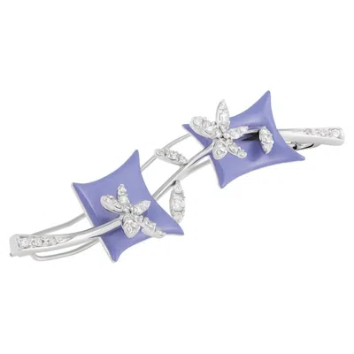 Pre-owned Stefan Hafner 18k White Gold Diamond Pin