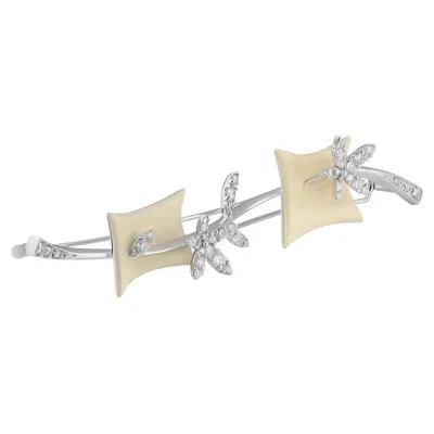 Pre-owned Stefan Hafner 18k White Gold Diamond Pin