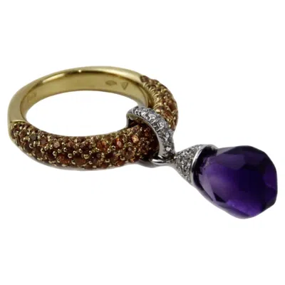 Pre-owned Stefan Hafner 18k Yellow Gold Diamond & Sapphire Ring