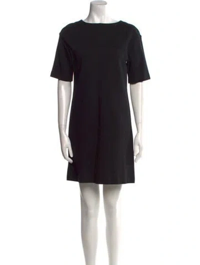 Pre-owned Stefanel Bateau Neckline Mini Dress In Black