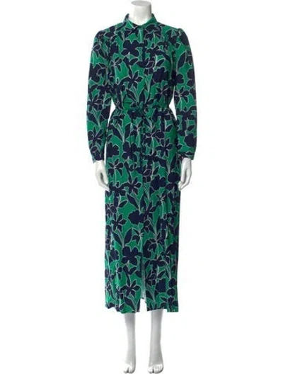 Pre-owned Stefanel Printed Long Dress In Multi