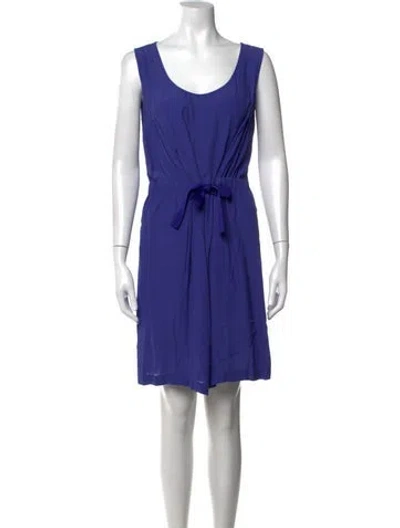 Pre-owned Stefanel Scoop Neck Mini Dress In Purple