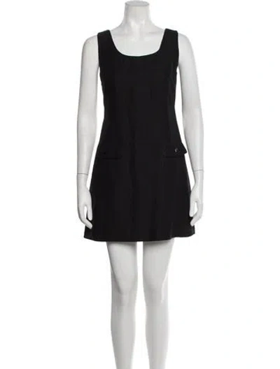 Pre-owned Stefanel Square Neckline Mini Dress In Black