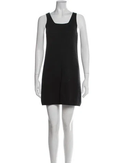 Pre-owned Stefanel Square Neckline Mini Dress In Gray