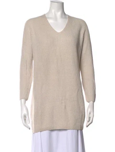 Pre-owned Stefanel V-neck Sweater In Neutrals