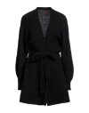 Stefanel Woman Cardigan Black Size L Polyamide, Wool, Alpaca Wool In Black