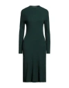 Stefanel Woman Midi Dress Emerald Green Size Xs Viscose, Polyamide, Wool, Cashmere, Polyester In Green