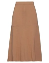 Stefanel Woman Midi Skirt Camel Size M Merino Wool, Viscose, Polyamide, Cashmere In Beige