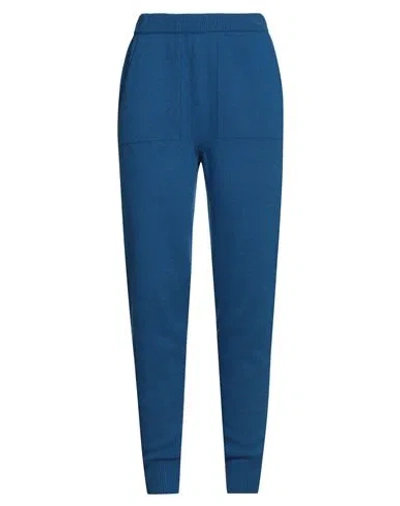 Stefanel Woman Pants Blue Size S Merino Wool, Viscose, Polyamide, Cashmere