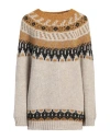 Stefanel Woman Sweater Beige Size L Polyester, Alpaca Wool, Wool, Metallic Fiber In Beige