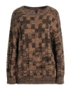 Stefanel Woman Sweater Brown Size L Acrylic, Merino Wool, Mohair Wool, Polyamide, Elastane In Brown