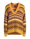Stefanel Woman Sweater Marigold Size M Virgin Wool, Acrylic In Yellow