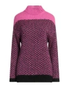 Stefanel Woman Turtleneck Mauve Size Xl Acrylic, Mohair Wool, Polyamide In Purple